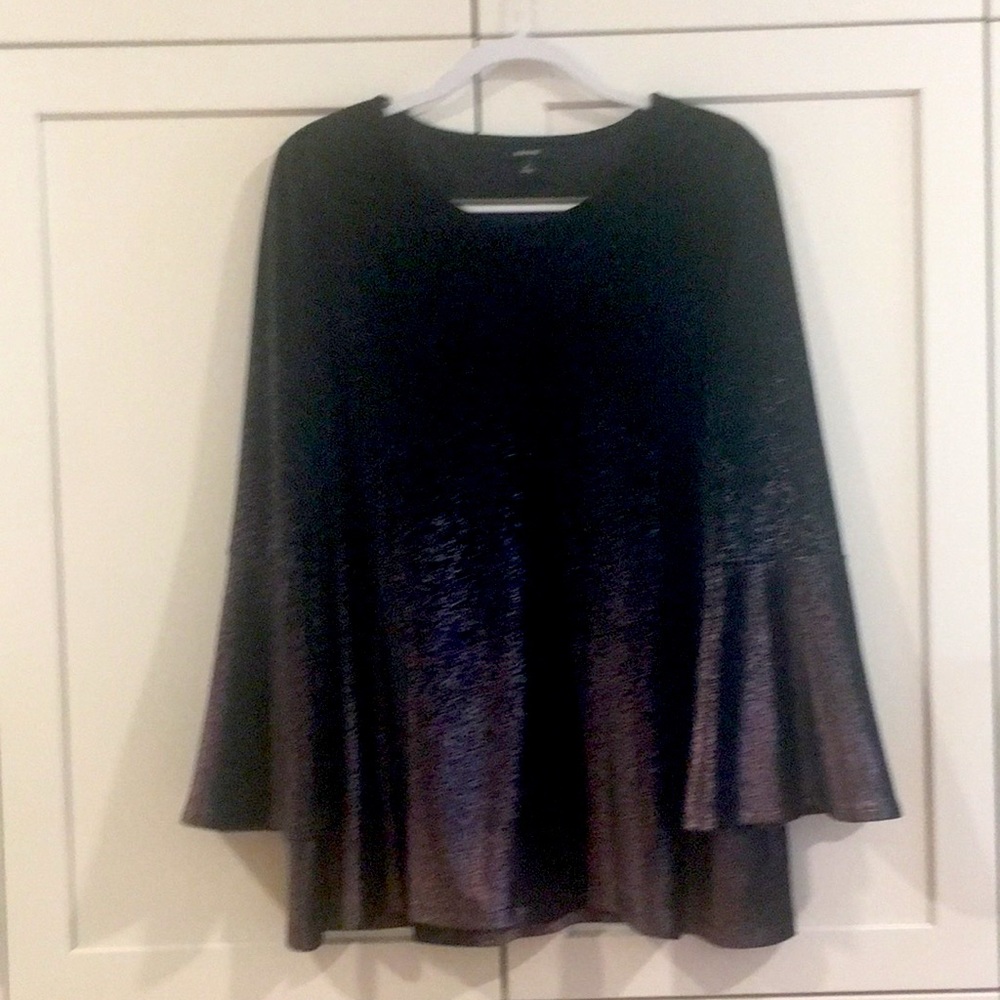 Alfani Woman’s Velvet speckled Gilded Plum Blouse. Size XL